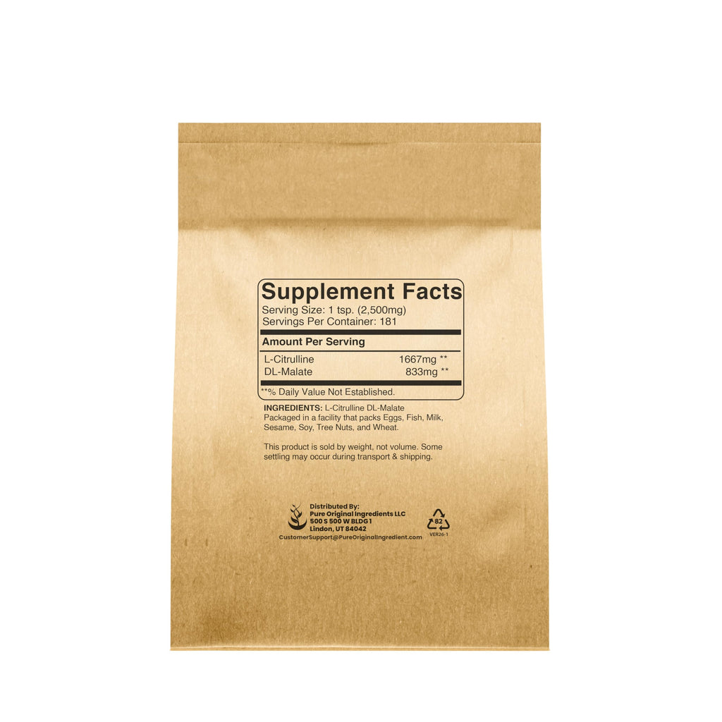 PURE ORIGINAL INGREDIENTS L-Citrulline DL-Malate Powder - 1 lb - image 2