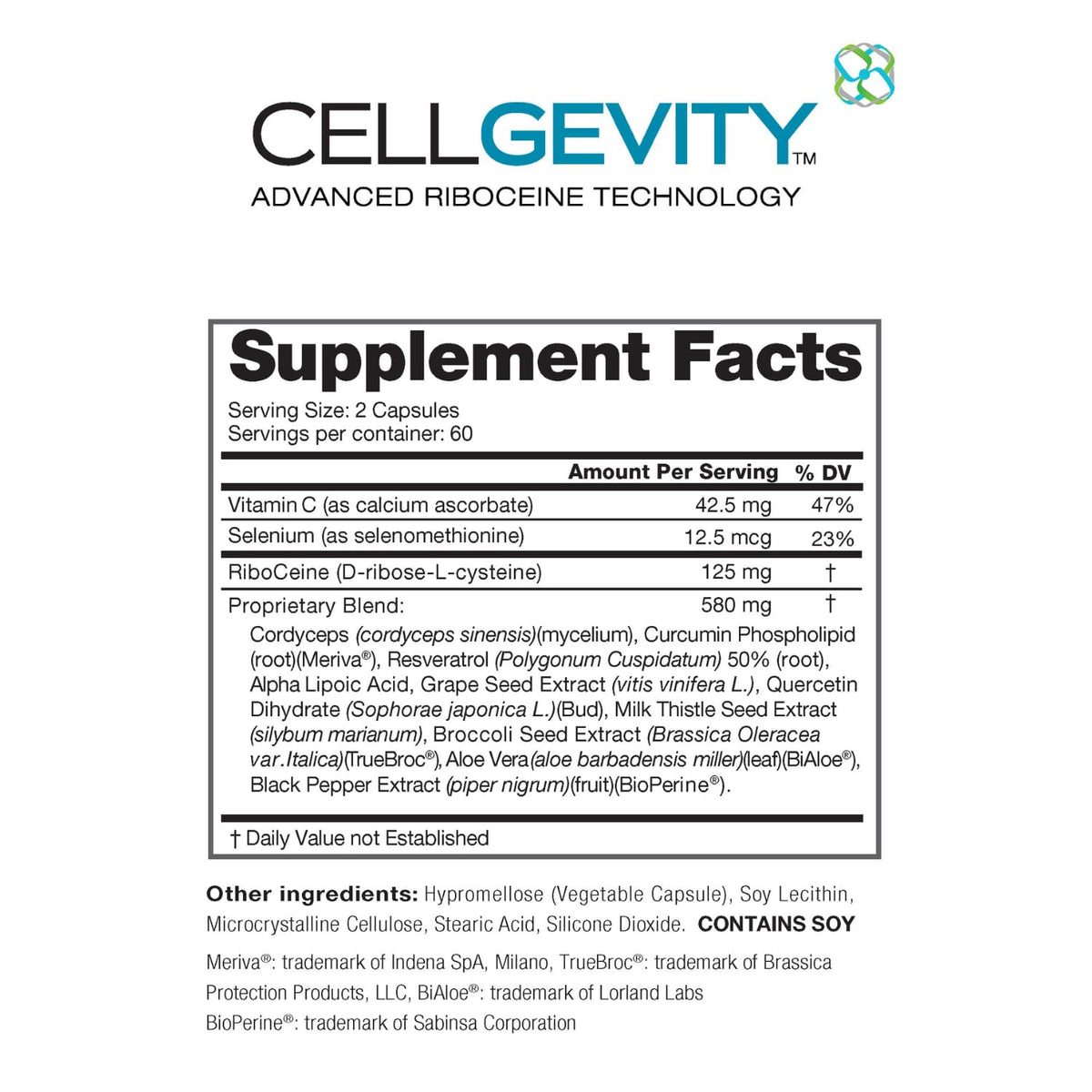 Cellgevity Advanced Riboceine Technology - 120 Vegetable Capsules - image 2