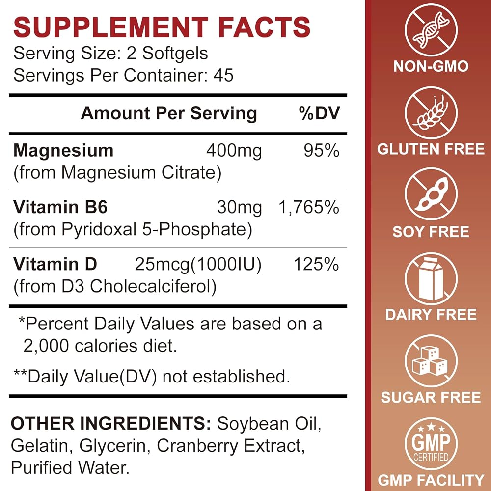 ZIPINKJ Magnesium Citrate Supplements 400mg for Women & Men