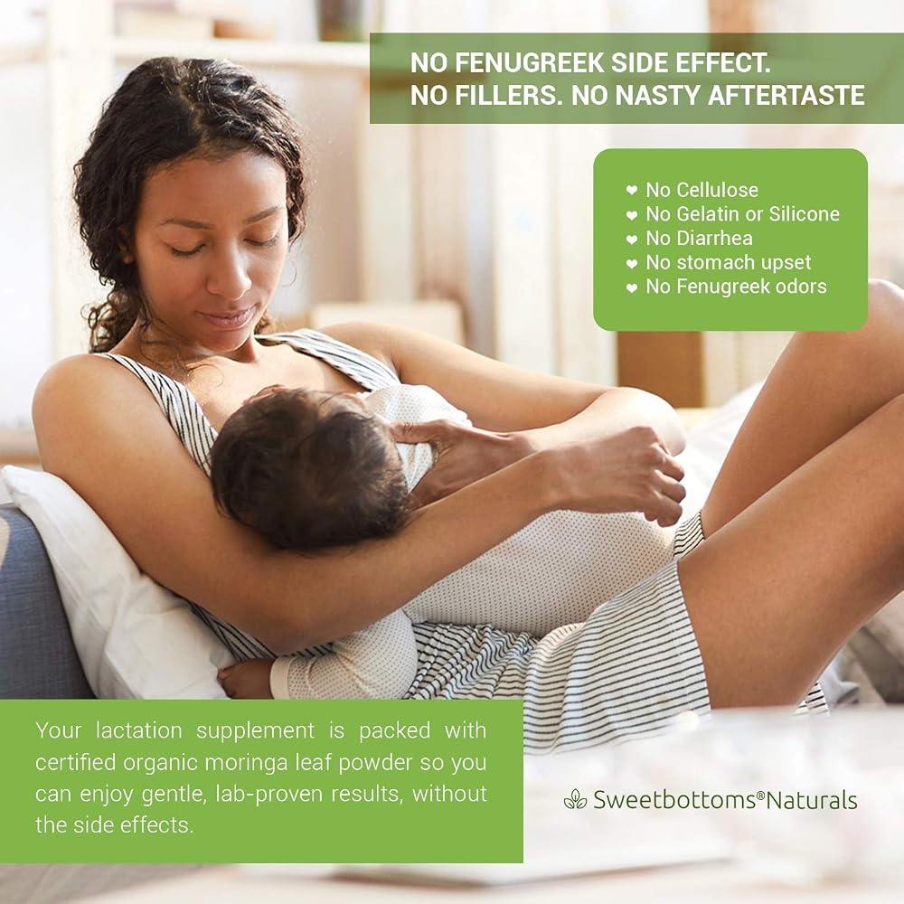 Sweetbottoms Organic Moringa Capsules for Breastfeeding Support - 120 Capsules - image 4