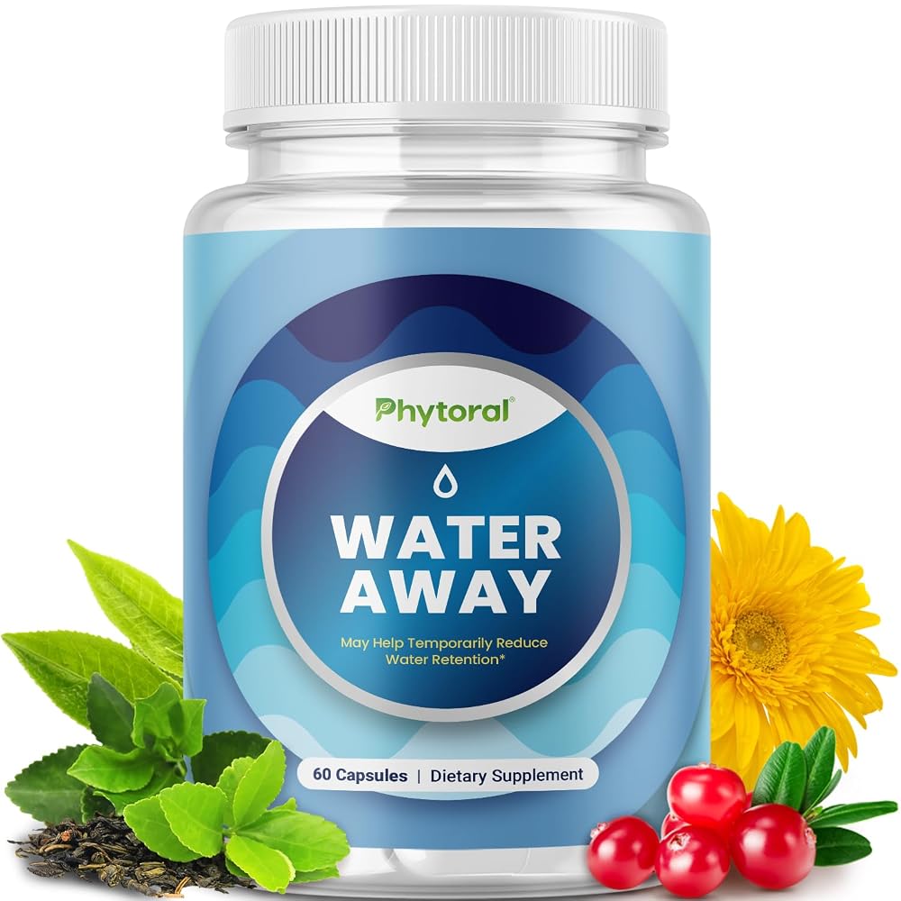 PHYTORAL Water Away Diuretic Pills for Swollen Legs - 60 Capsules