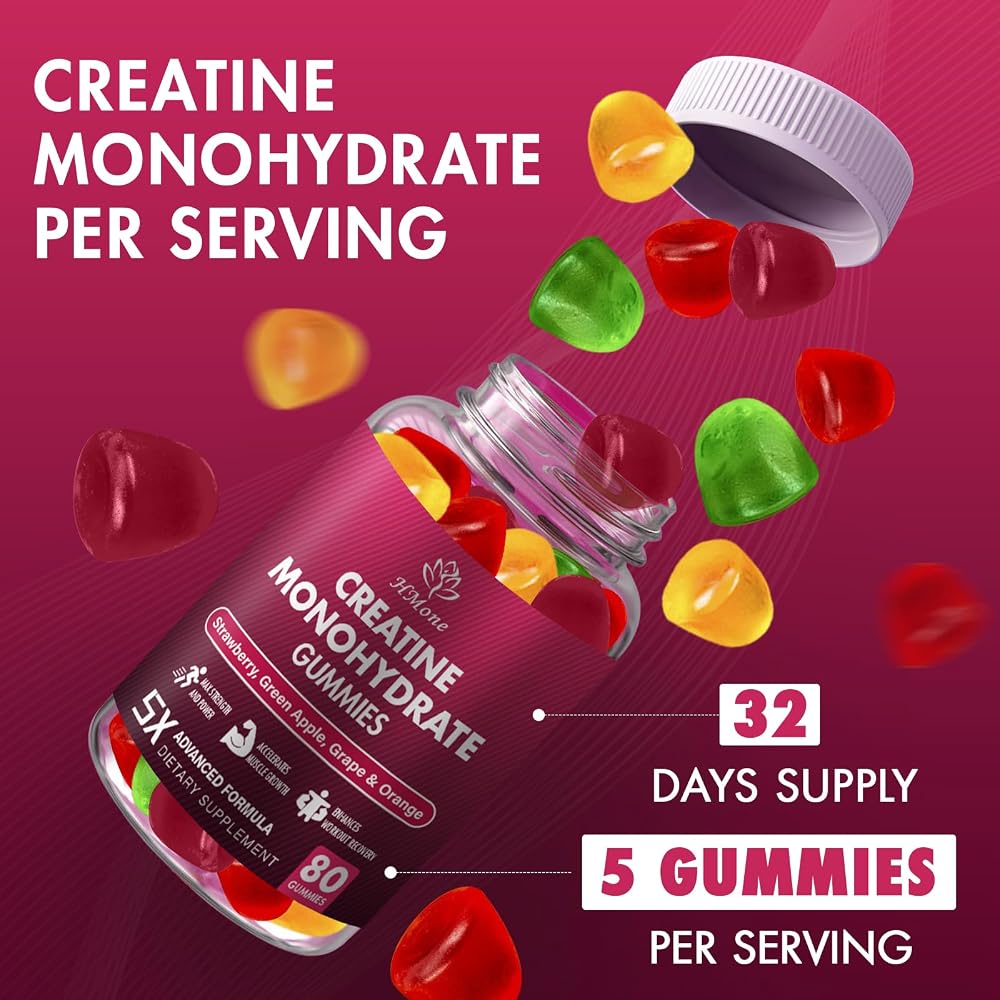 HMone Creatine Monohydrate Gummies for Muscle Strength - 160 Count - image 6