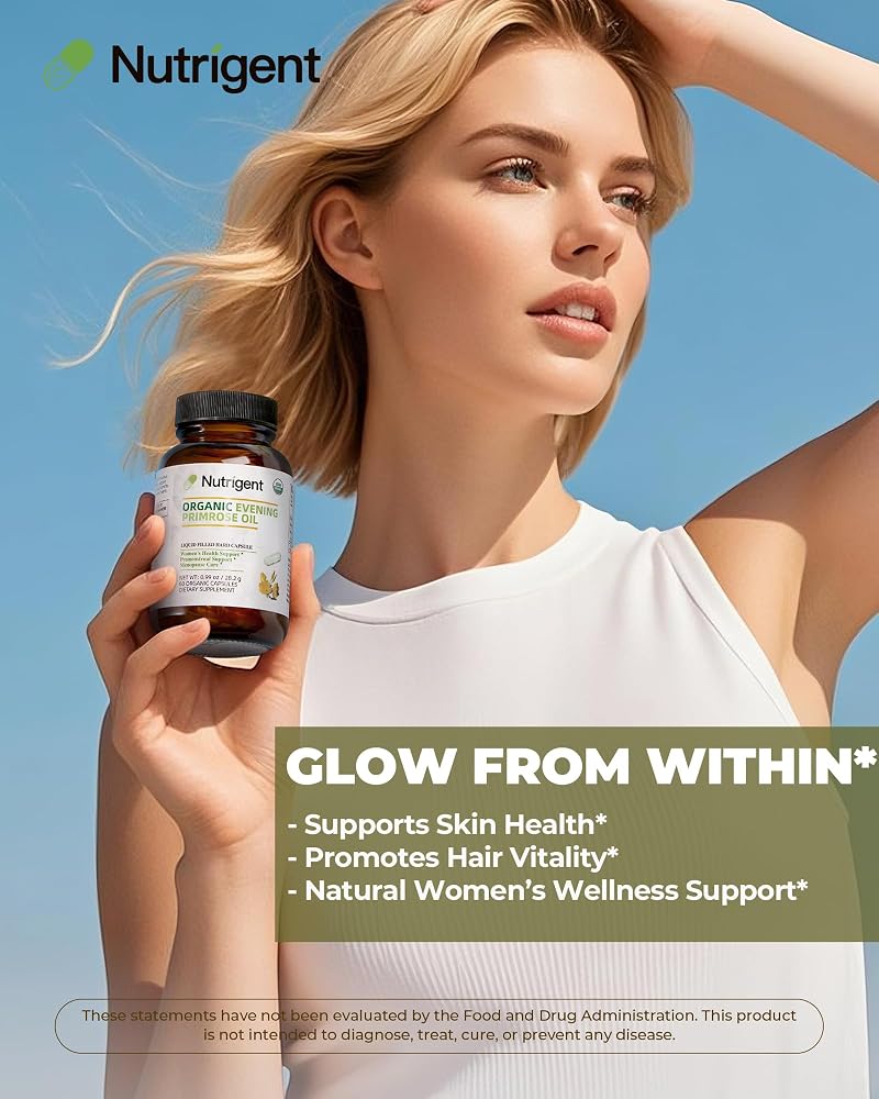 Nutrigent USDA Organic Evening Primrose Oil for Women - 60 Capsules - image 7