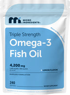Micro Ingredients Triple Strength Omega-3 Fish Oil 4,200 mg - 240 Softgels