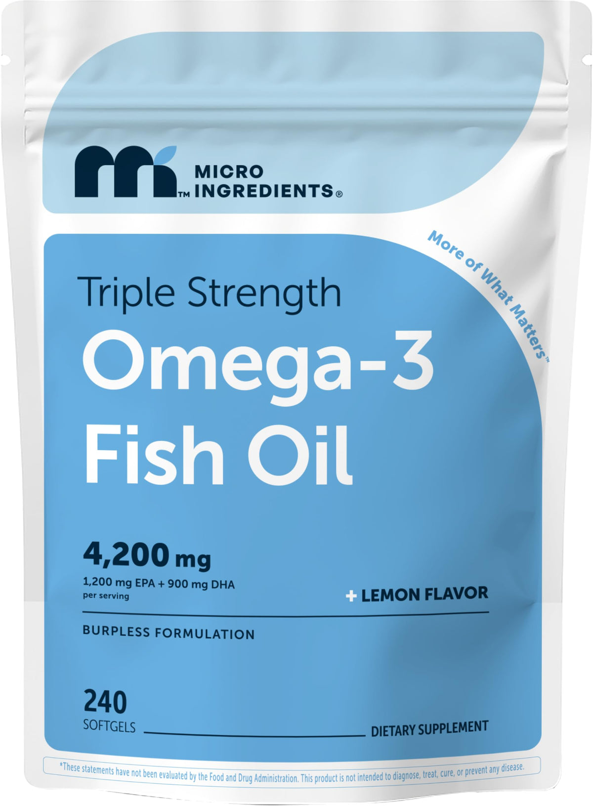 Micro Ingredients Triple Strength Omega-3 Fish Oil 4,200 mg - 240 Softgels