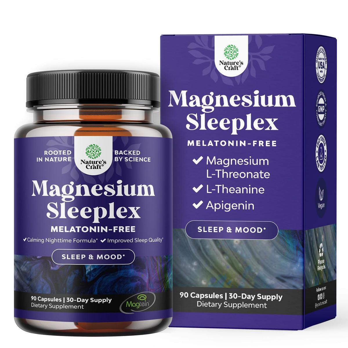 Natures Craft Magnesium L-Threonate Complex Sleep Support - 90 Capsules