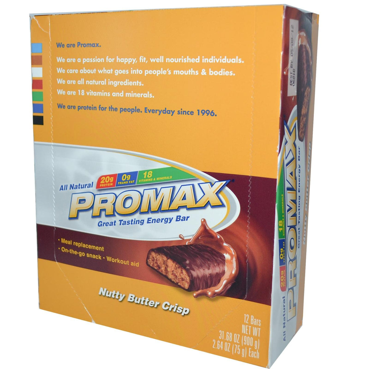Promax Energy Bar Nutty Butter Crisp - 12 Bars - image 2