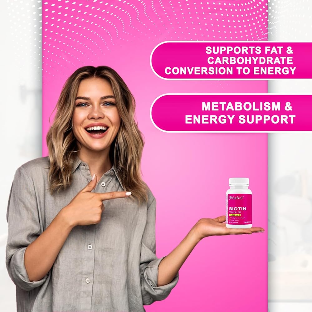 Safrel Biotin Vitamin B7 10,000mcg - 240 Capsules - image 5