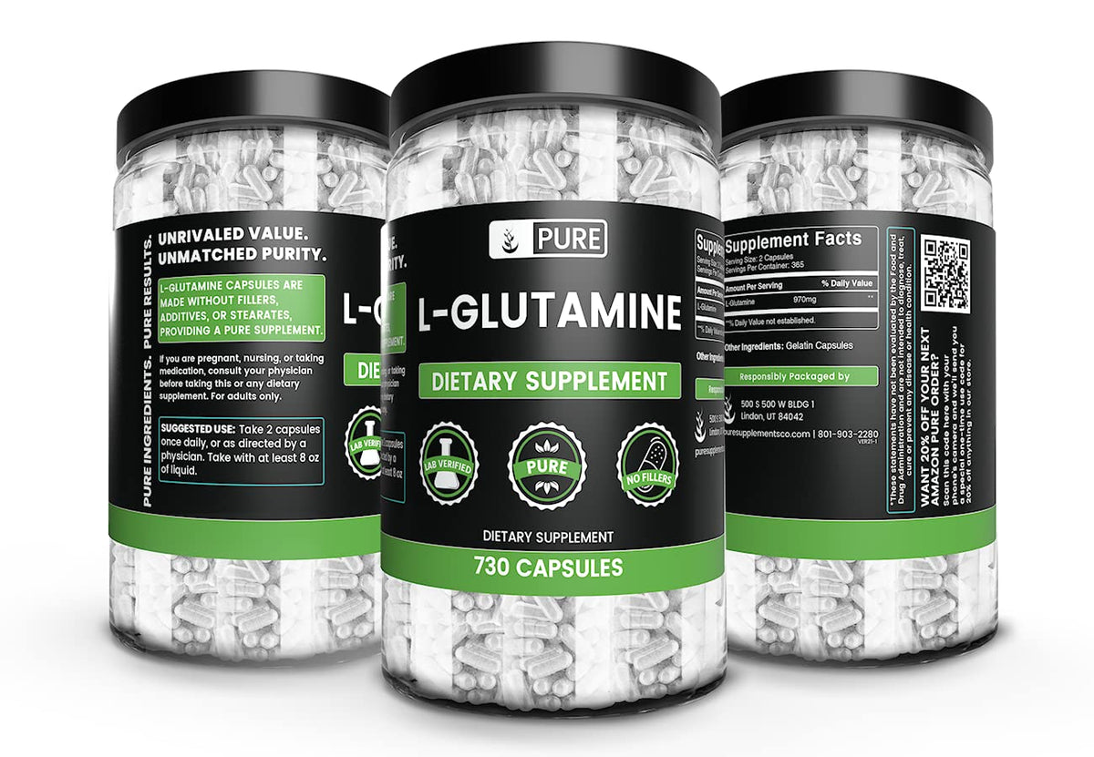 PURE ORIGINAL INGREDIENTS L-Glutamine (730 Capsules) No Magnesium Or