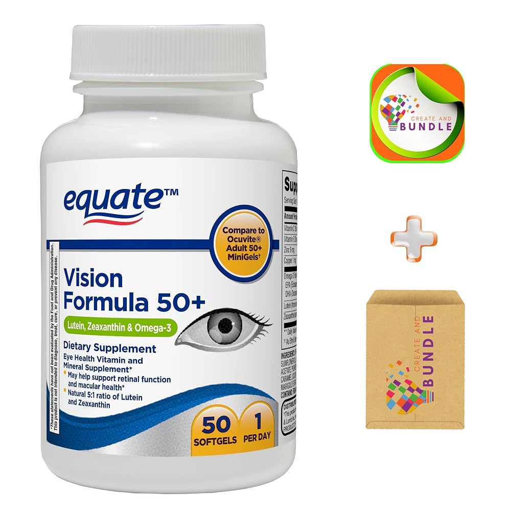 Create and Bundle Equate Vision Formula 50+ Eye Health Softgels - 50 Count