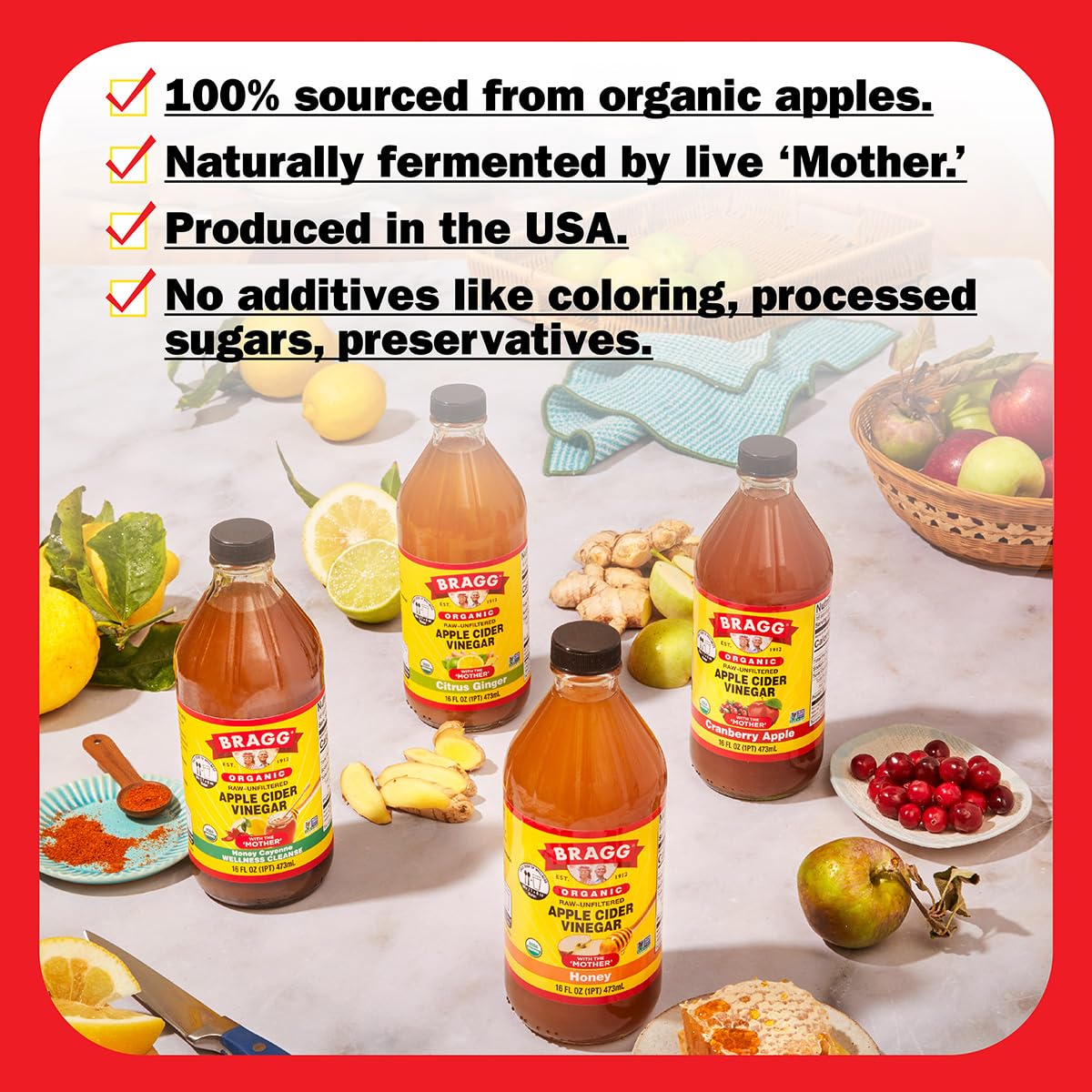 Bragg Organic Apple Cider Vinegar with the Mother - 32 fl oz - image 3