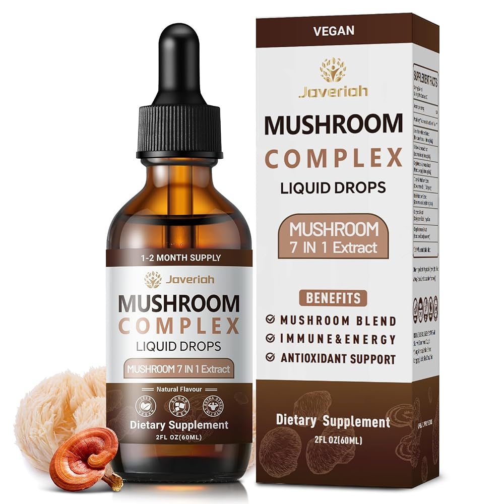 Javeriah Mushroom Complex Liquid Drops Supplement with Lion's Mane