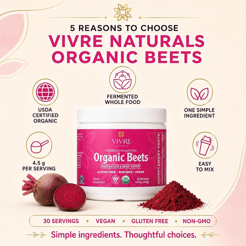 Vivre Naturals Fermented Whole Food Organic Beets - 30 Servings - image 5