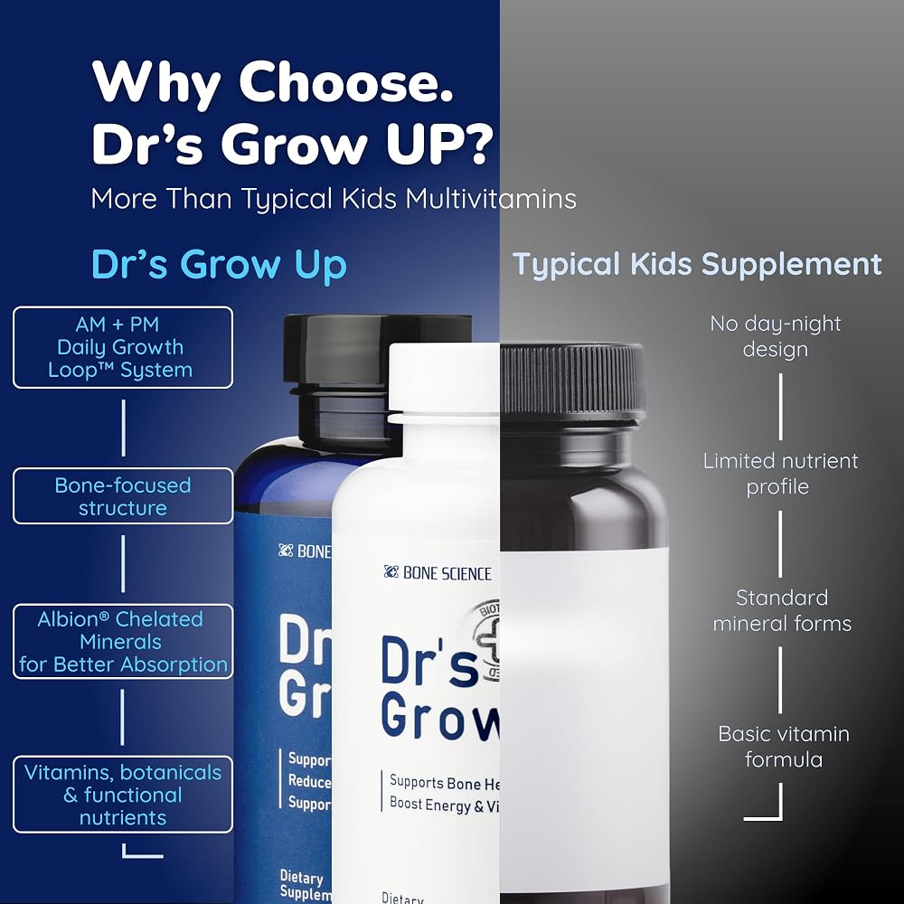 BONE SCIENCE Dr's Grow UP AM & PM Bone Support for Kids & Teens - 180 Count - image 9