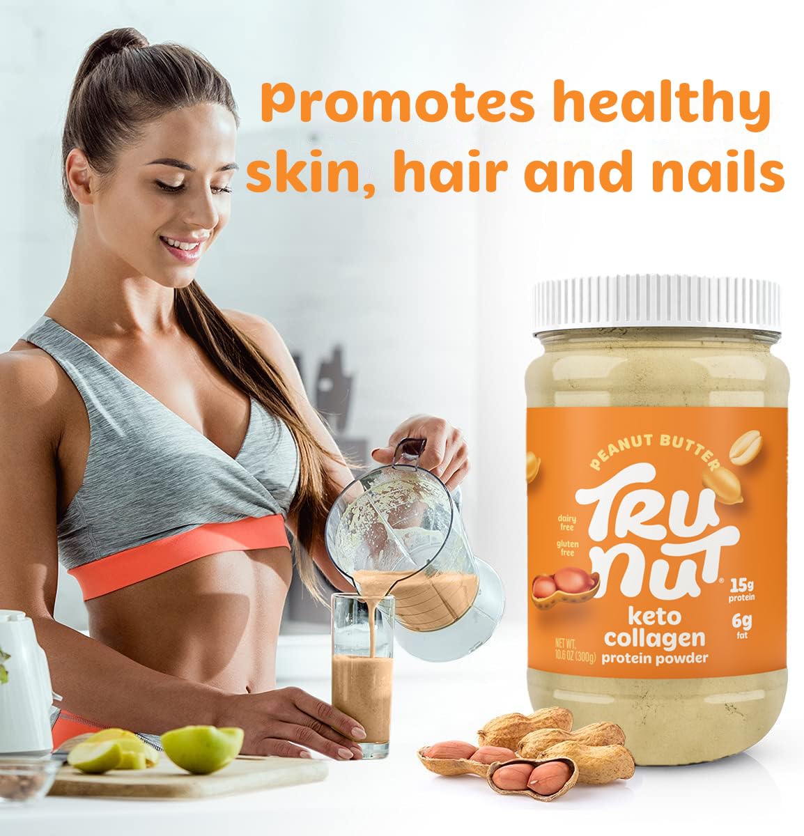 Tru-Nut Keto Collagen Protein Powder Peanut Butter - 10.6 oz - image 4