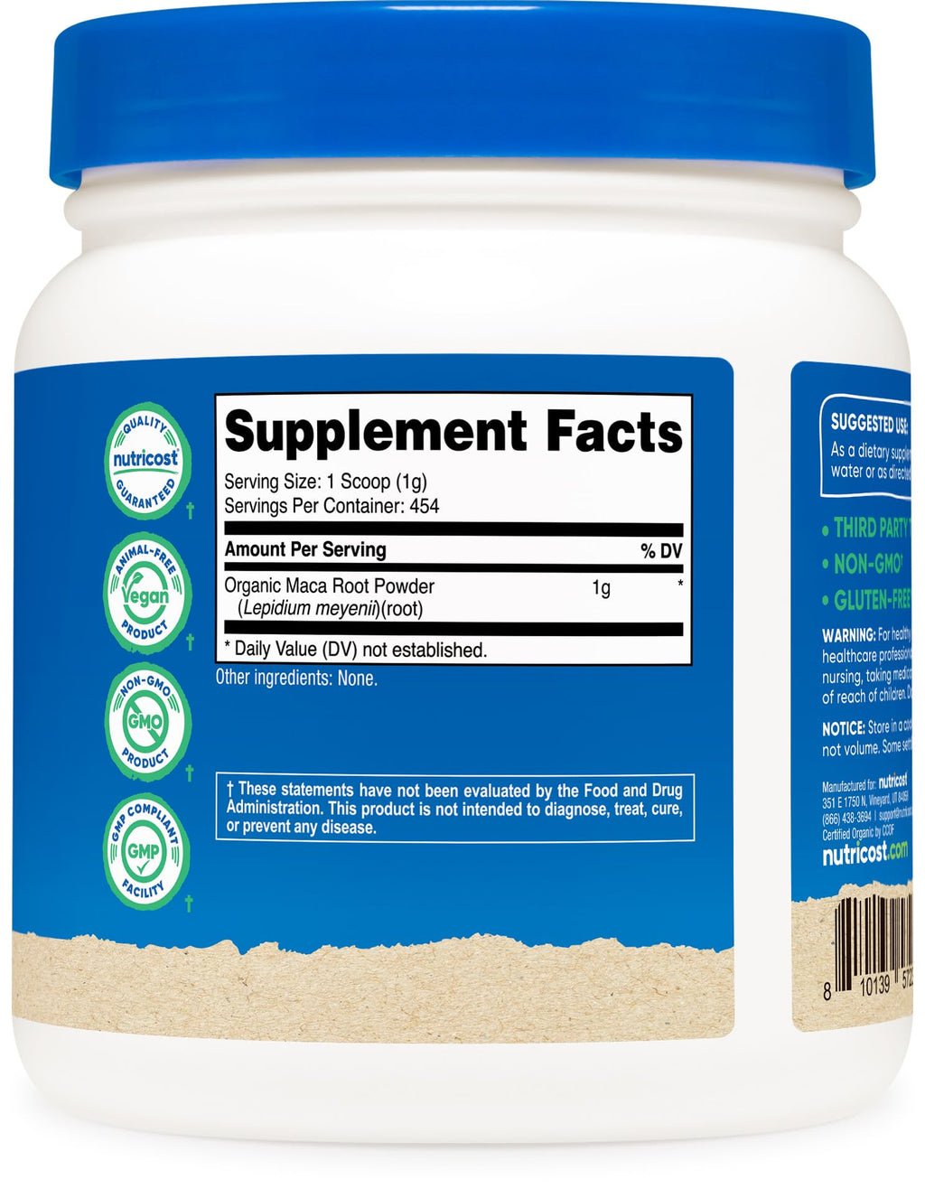 Nutricost Organic Maca Root Powder - 16 oz - image 5
