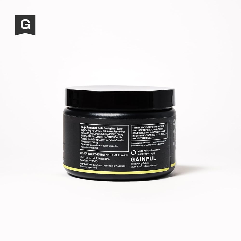 Gainful Fiber Supplement Powder with Green Tea Extract - 28 Servings - image 2