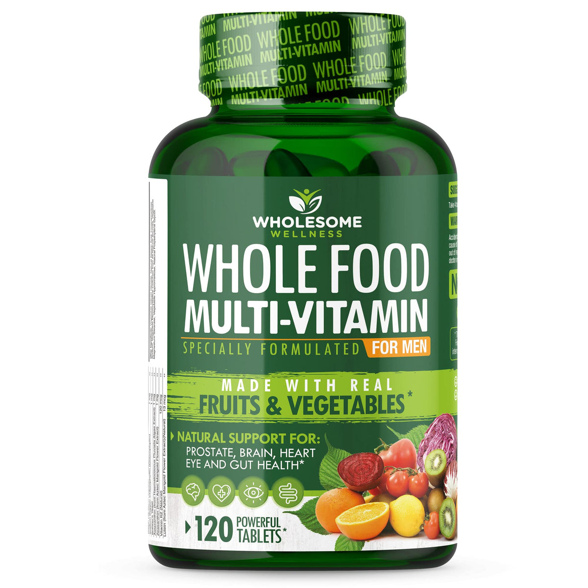 Wholesome Wellness Whole Food Multivitamin for Men - 120 Tablets