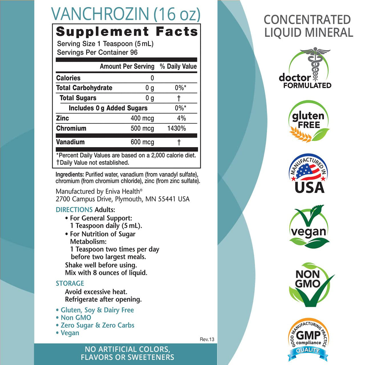 Eniva Health VANCHROZIN Liquid Ionic Minerals - 16 Fl Oz - image 2