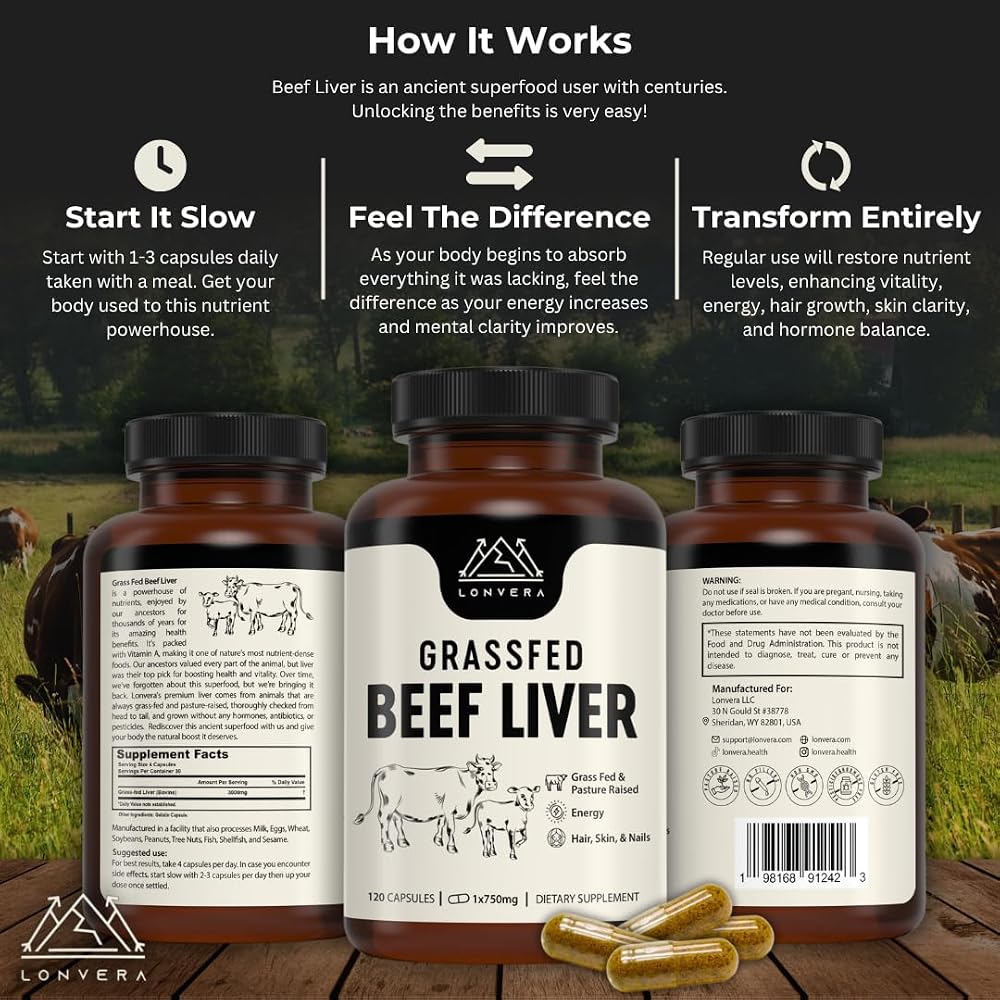 Lonvera Grass Fed Beef Liver Supplement