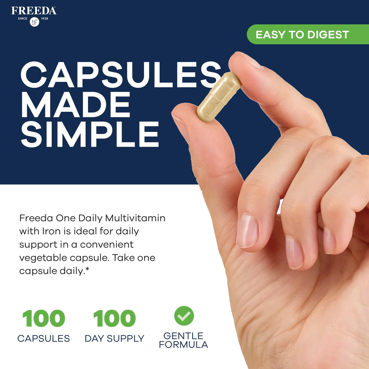 FREEDA Quintabs-M Multivitamin with Iron - 100 Capsules - image 3