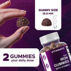Vitamatic Iron 65 mg Gummies Supplement for Women & Men - 60 Vegan