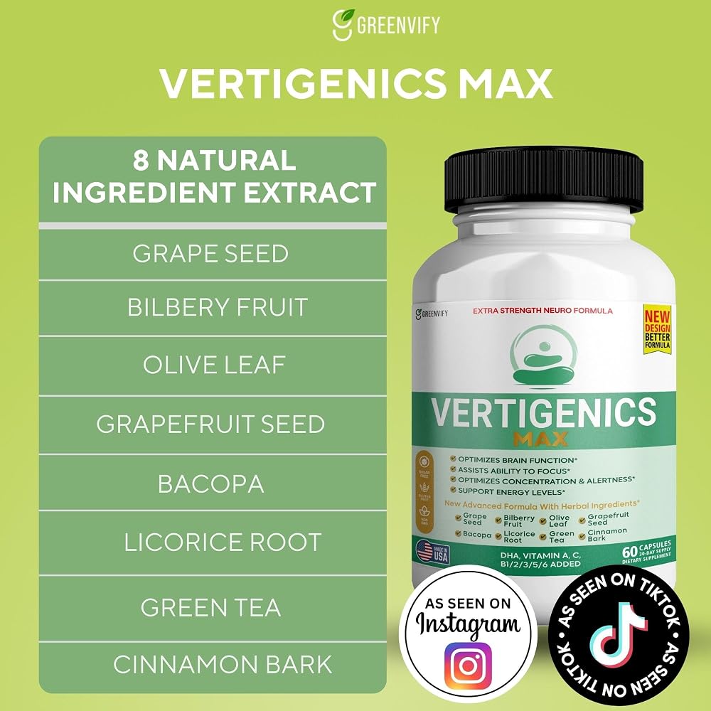 GREENVIFY Vertigenics Max Brain Support Supplement