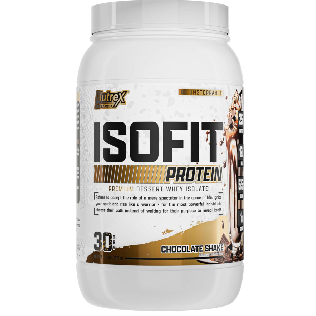 Nutrex Research IsoFit Whey Protein Powder Instantized 100% Whey