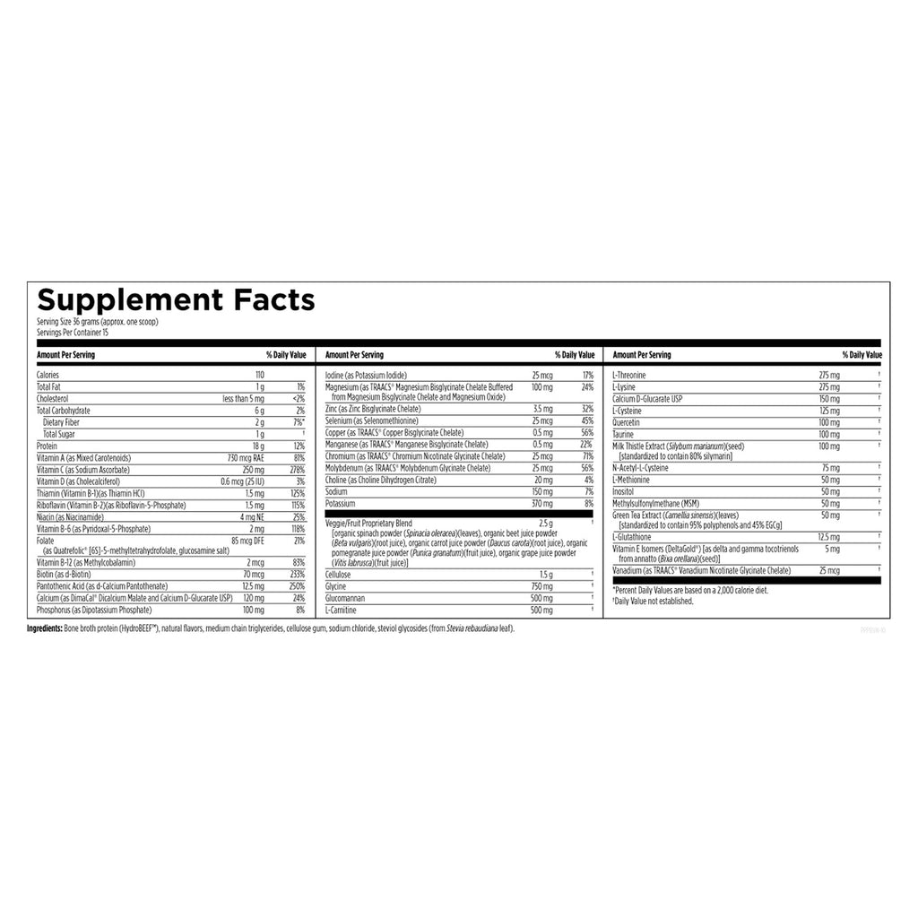 Designs for Health PaleoCleanse Plus - Detox Powder with 18g Bone