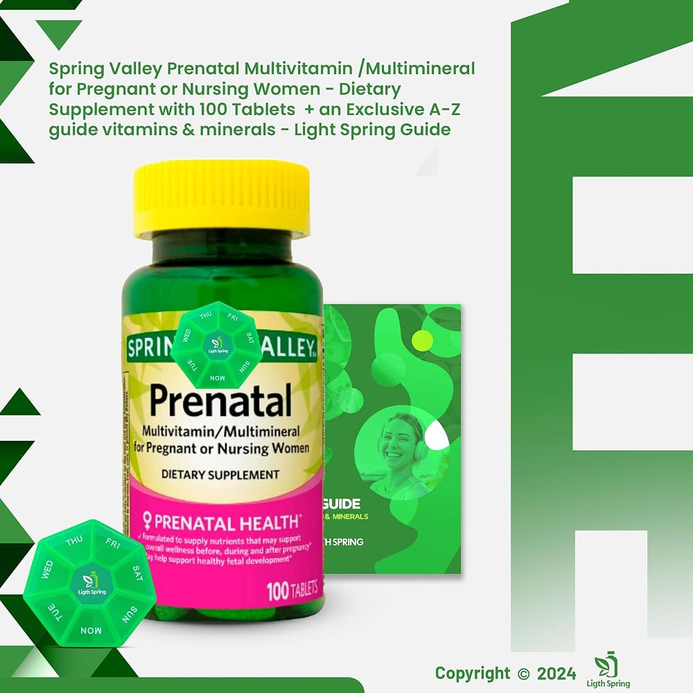 LightSpring Prenatal Multivitamin Multimineral - 100 Tablets - image 2