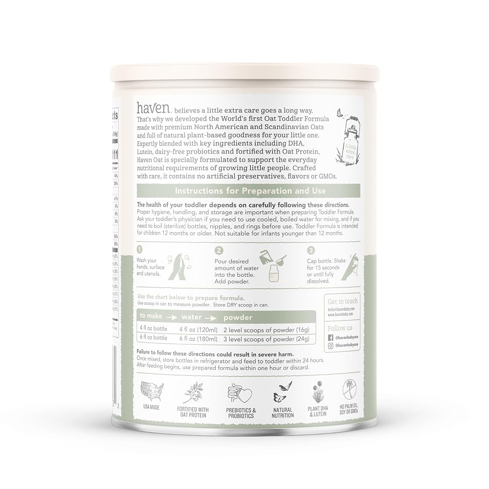 Haven Oat Toddler Formula, Dairy Free, 12+ Months - 14.1 oz - image 7
