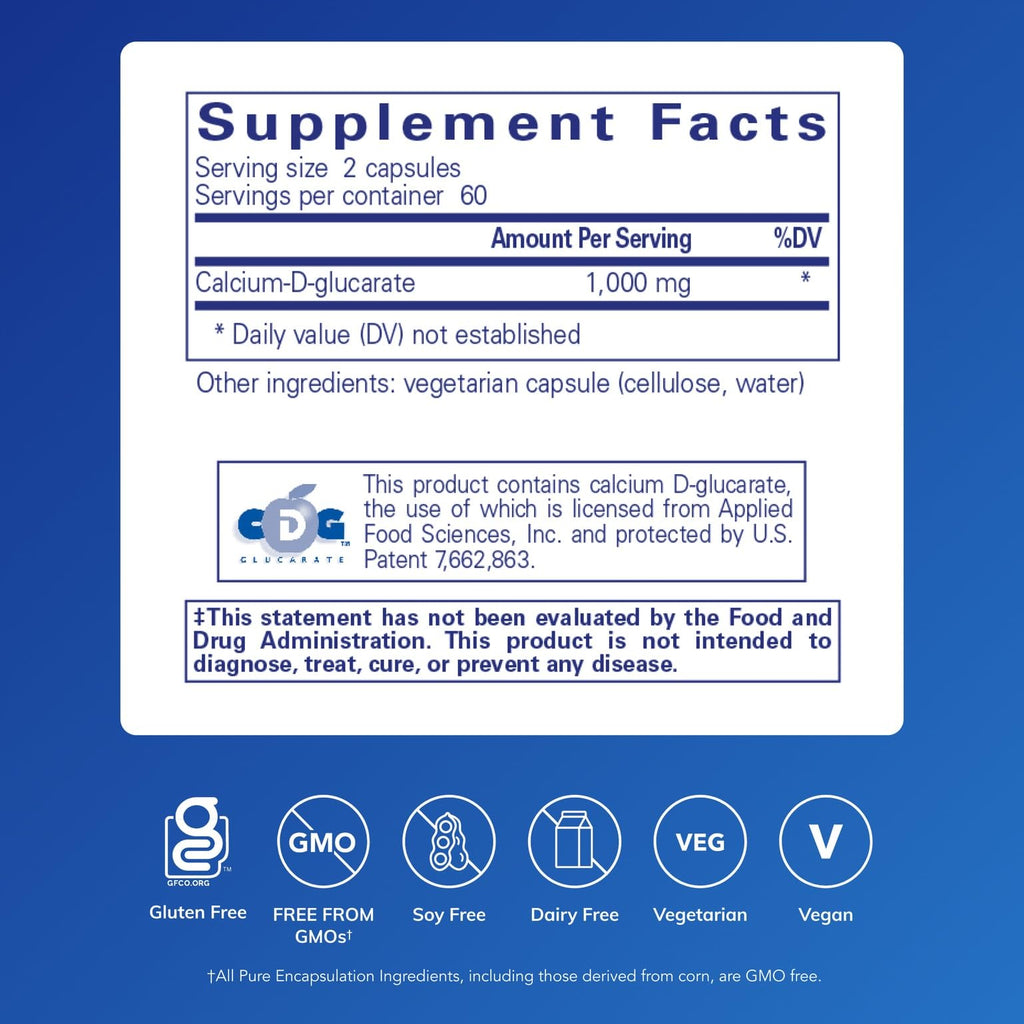 Pure Encapsulations Calcium-D-Glucarate - 120 Capsules - image 2