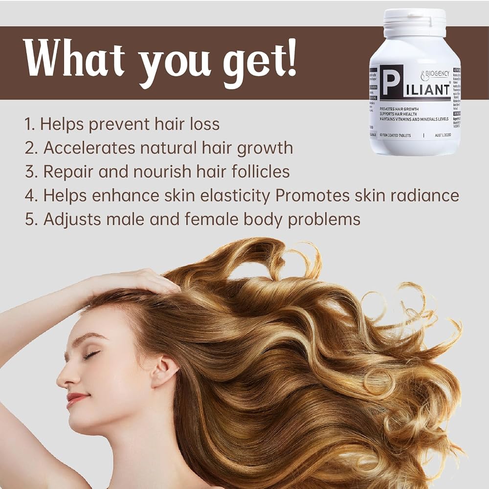 Biogency Piliant Hair Care Natural Supplement - NAD+ Vitamin Folic