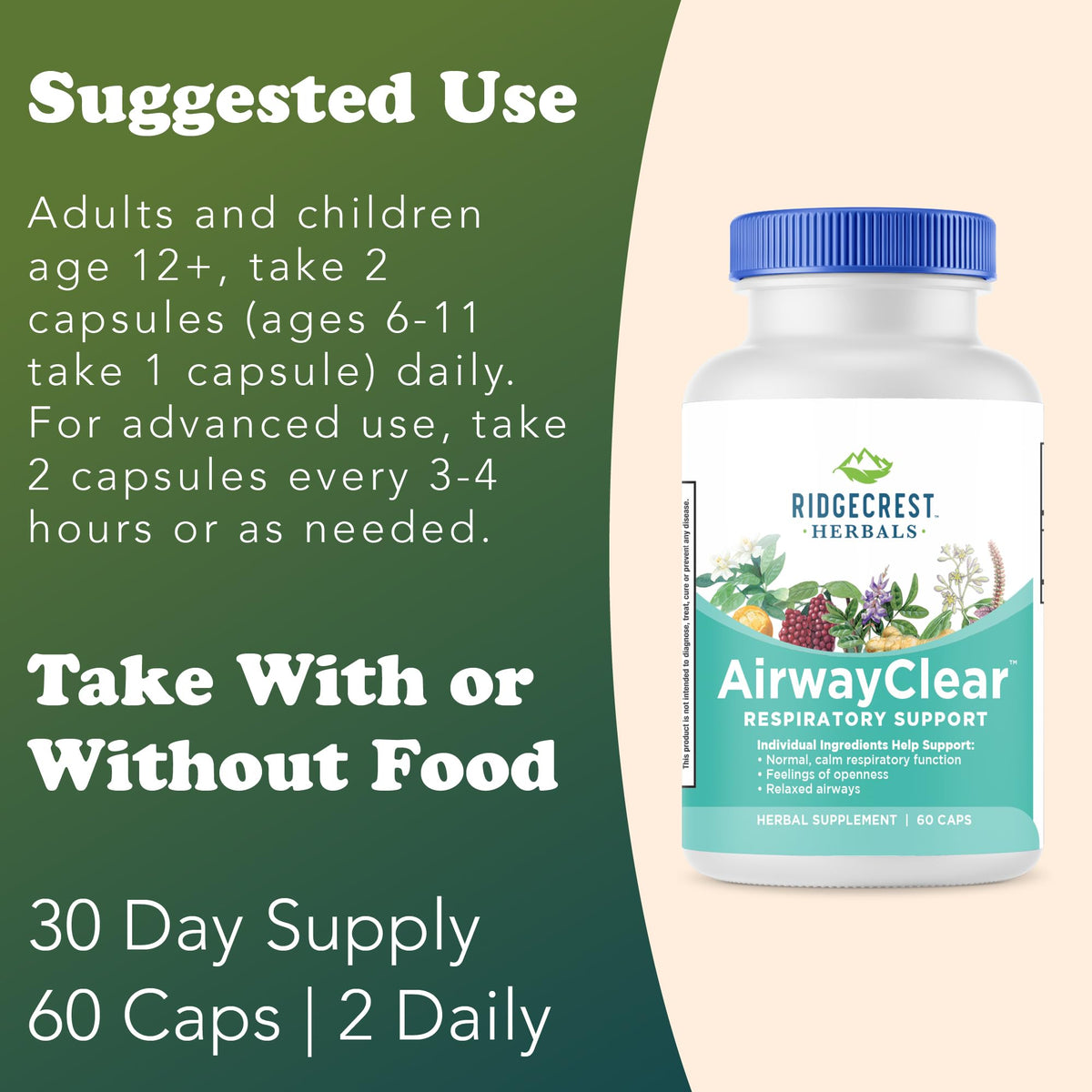 RidgeCrest Herbals AirwayClear Lung Support - 60 Capsules - image 4
