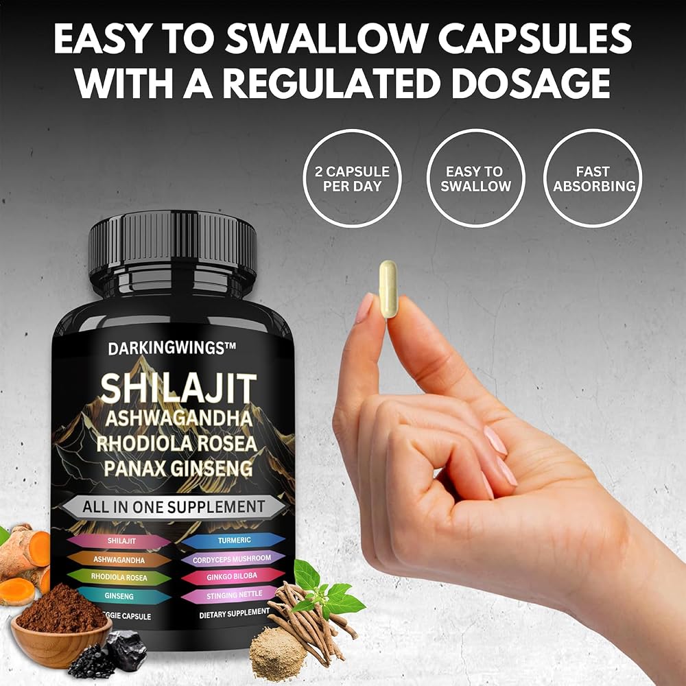 Darkingwings Shilajit 8-in-1 Herbal Supplement - 60 Capsules - image 5