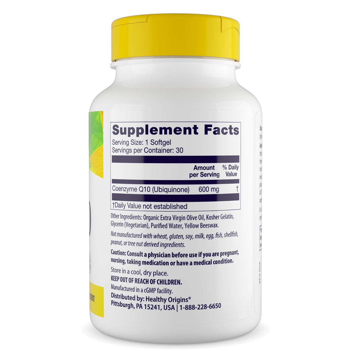 Healthy Origins CoQ10 600 mg Kaneka Q10 - 30 Softgels - image 2