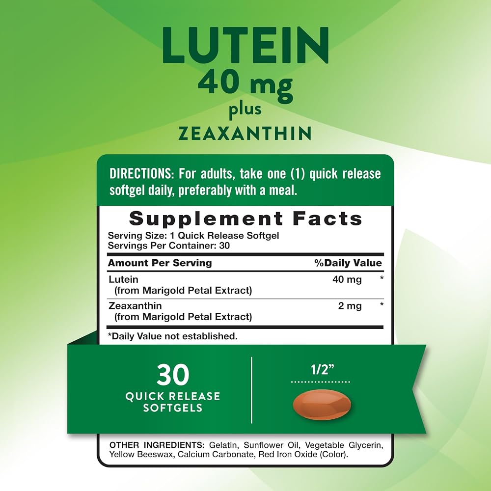 Nature's Truth Lutein and Zeaxanthin Supplement 40mg - 30 Softgels - image 2