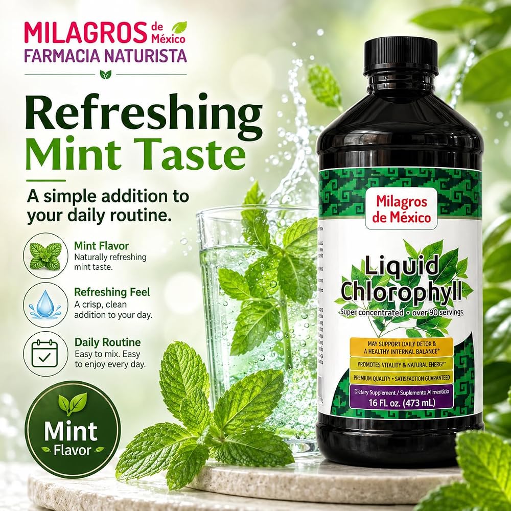 Milagros de Mexico Liquid Chlorophyll with Mint - 16 fl oz - image 5