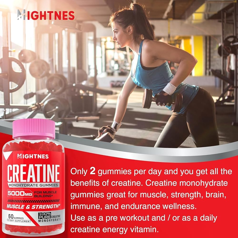 Mightnes Creatine Monohydrate Gummies for Men & Women - Creatine