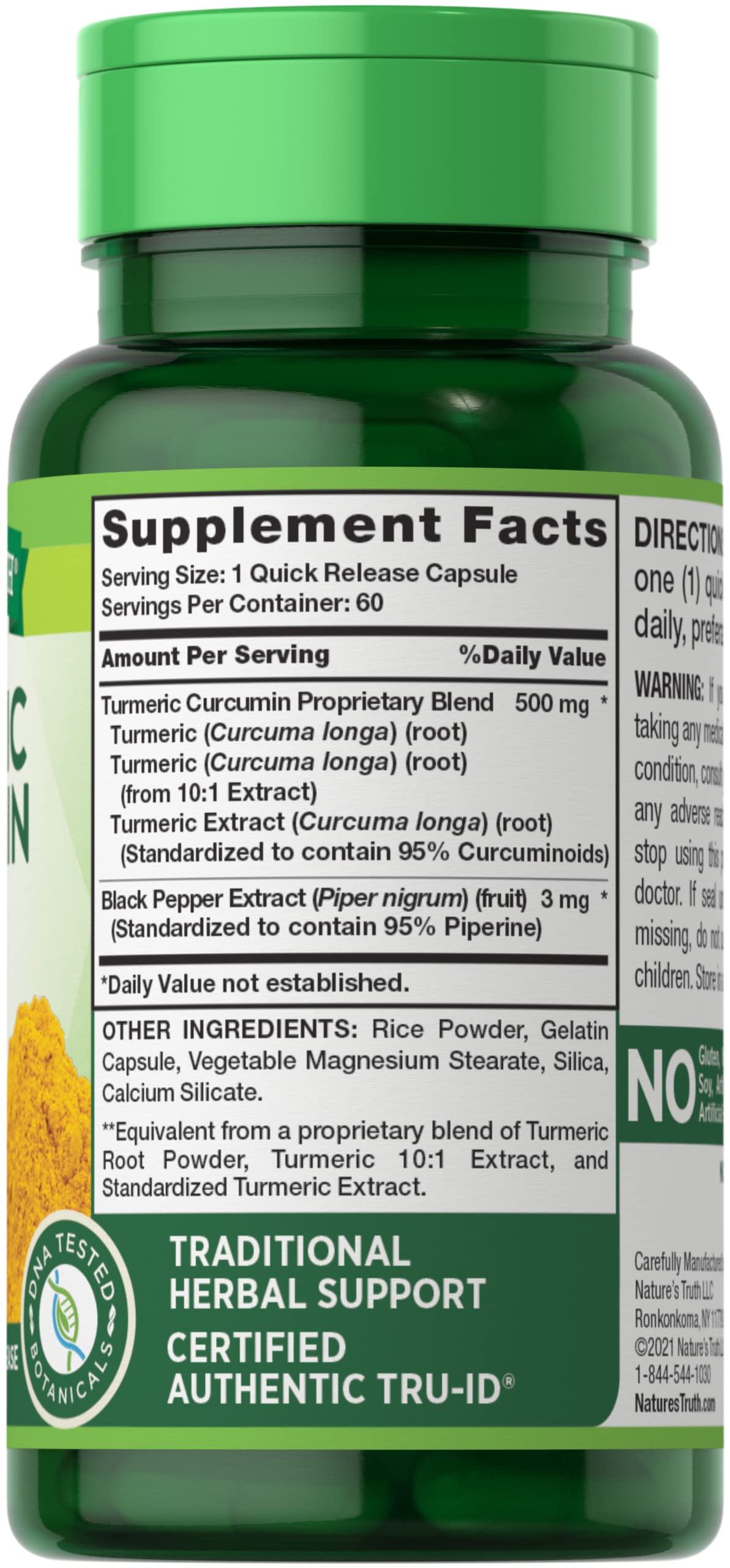 Nature's Truth Turmeric Curcumin Complex Plus Black Pepper - 60 Capsules - image 2