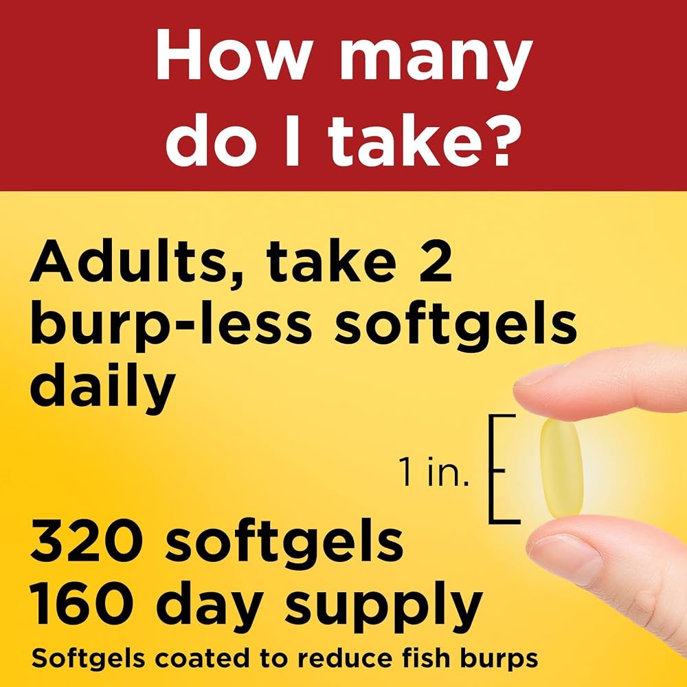 Nature Made Burp Less Fish Oil Omega 3 1000mg - 320 Softgels - image 5