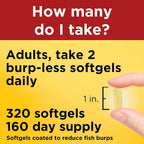 Nature Made Burp Less Fish Oil Omega 3 1000mg - 320 Softgels - image 5