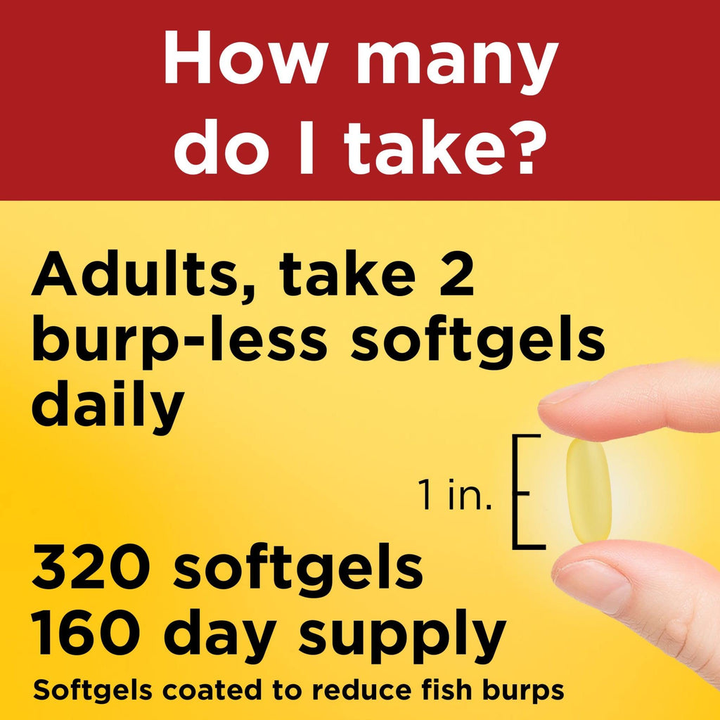 Nature Made Burp Less Fish Oil Omega 3 1000mg - 320 Softgels - image 5