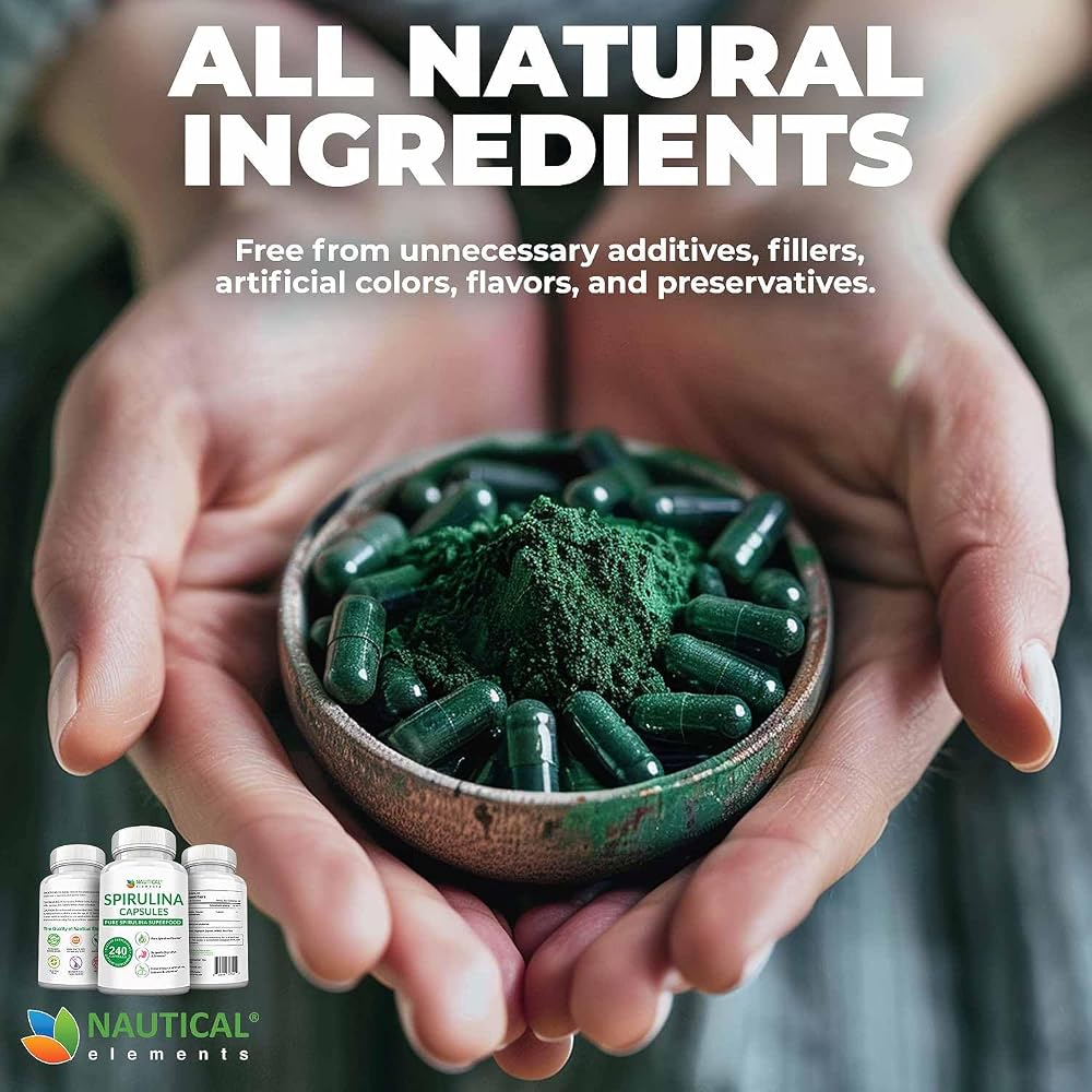 Nautical Elements Spirulina Capsules 3000mg - 240 Capsules - image 2