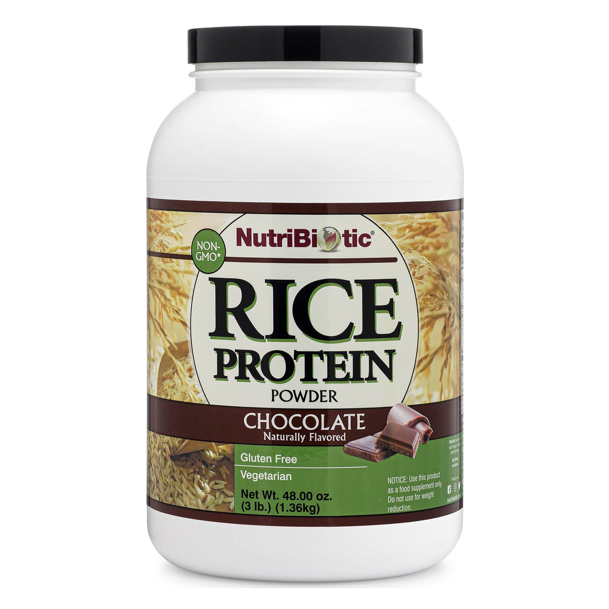 NutriBiotic Chocolate Rice Protein Powder - 3 Lb