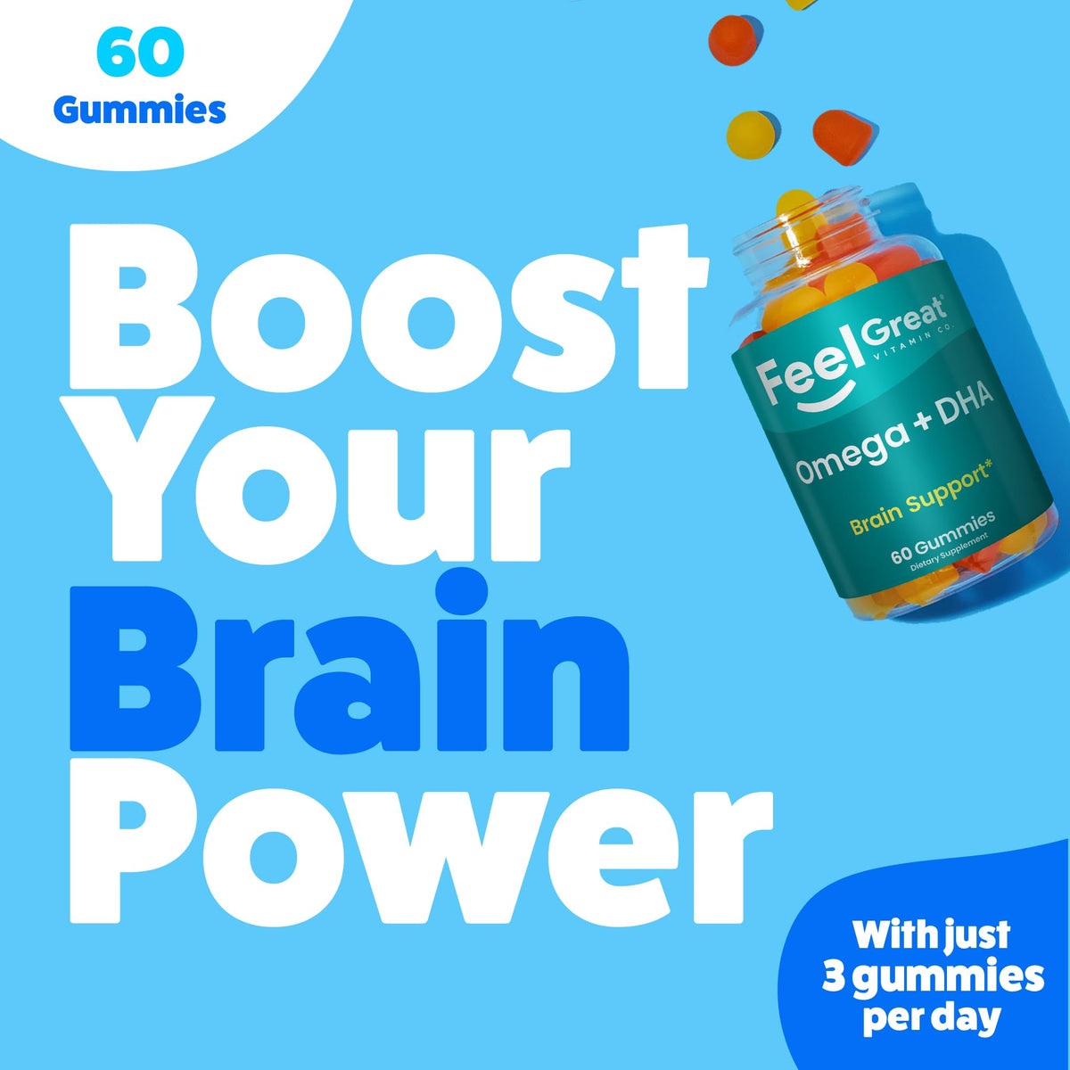The Feel Great Vitamin Company Omega 3 6 9 + DHA Gummies - 60 Gummies - image 5