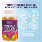 Nature's Nutrition Omega 3 Fish Oil Gummies - Extra Strength Omega-3