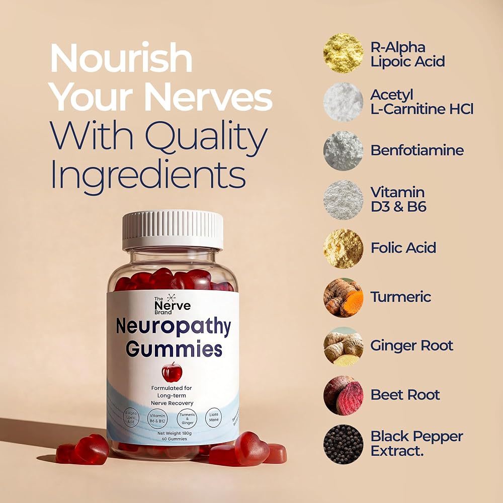 The Nerve Brand Neuropathy Support Gummies 600mg R-ALA - 60 Gummies - image 4