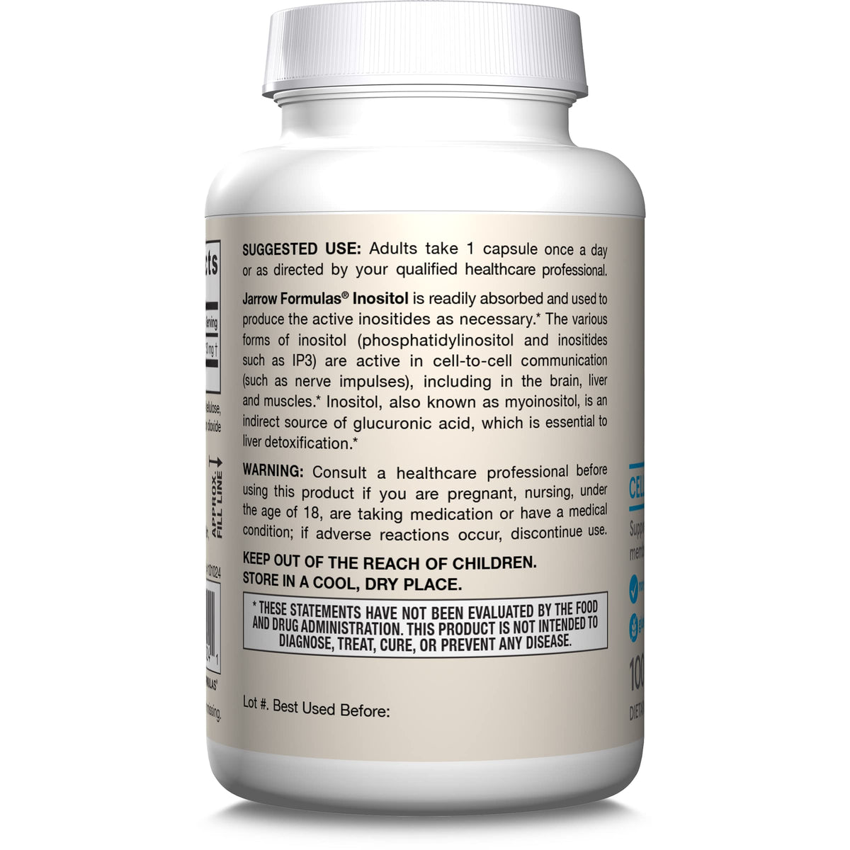 Jarrow Formulas Inositol 750 mg Liver Support - 100 Capsules - image 10