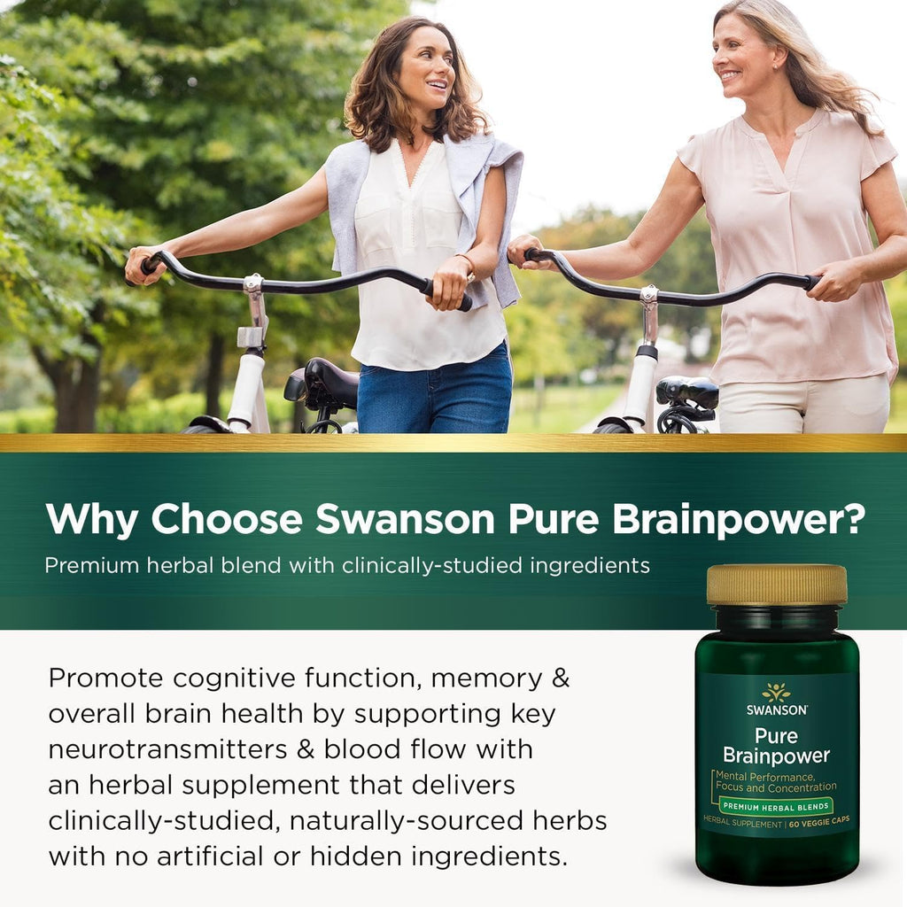 Swanson Pure Brainpower Brain Health Supplement - 60 Vegetarian Capsules - image 6